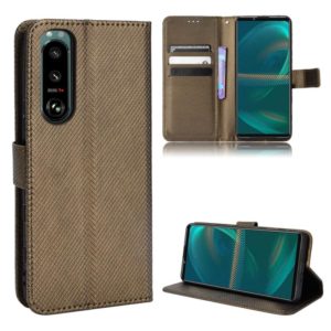 For Sony Xperia 5 III Diamond Texture Leather Phone Case(Brown) (OEM)