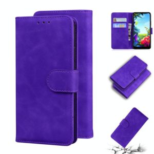 For LG K40S Skin Feel Pure Color Flip Leather Phone Case(Purple) (OEM)