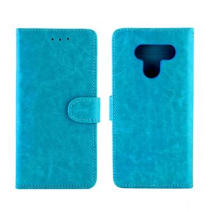For LG Q60 / K50 Crazy Horse Texture Horizontal Flip Leather Case with Holder & Card Slots & Wallet & Photo Frame(Baby Blue) (OEM)
