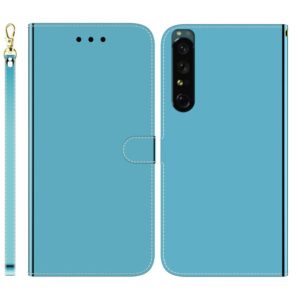 For Sony Xperia 1 IV Imitated Mirror Surface Horizontal Flip Leather Phone Case(Blue) (OEM)