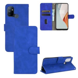 For OnePlus Nord N100 Solid Color Skin Feel Magnetic Buckle Horizontal Flip Calf Texture PU Leather Case with Holder & Card Slots & Wallet(Blue) (OEM)
