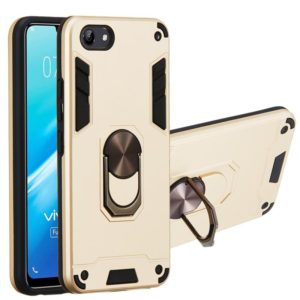 For vivo Y81 (Nonporous) 2 in 1 Armour Series PC + TPU Protective Case with Ring Holder(Gold) (OEM)