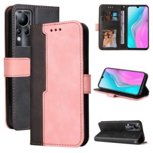 For Infinix Note 11 Stitching-Color Horizontal Flip Leather Case(Pink) (OEM)