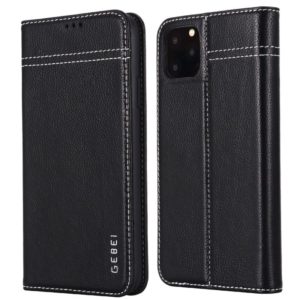 For iPhone 11 Pro GEBEI Top-grain Leather Horizontal Flip Protective Case with Holder & Card Slots(Black) (GEBEI) (OEM)