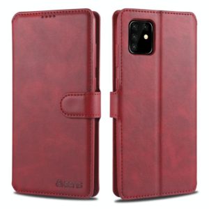 For Samsung Galaxy A81 / Note 10 Lite AZNS Calf Texture Horizontal Flip Leather Case, with Holder & Card Slots & Wallet & Photo Frame(Red) (AZNS) (OEM)