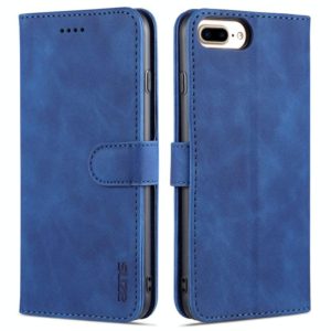 AZNS Skin Feel Calf Texture Horizontal Flip Leather Case with Card Slots & Holder & Wallet For iPhone 7 Plus / 8 Plus(Blue) (AZNS) (OEM)