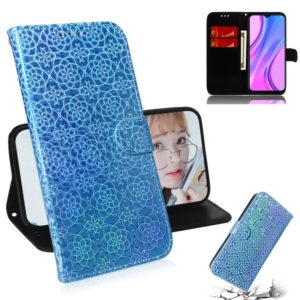 For Xiaomi Redmi 9 Solid Color Colorful Magnetic Buckle Horizontal Flip PU Leather Case with Holder & Card Slots & Wallet & Lanyard(Sky Blue) (OEM)
