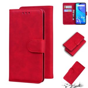 For UMIDIGI A7S Skin Feel Pure Color Flip Leather Phone Case(Red) (OEM)