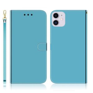 For iPhone 11 Imitated Mirror Surface Horizontal Flip Leather Case with Holder & Card Slots & Wallet & Lanyard(Blue) (OEM)