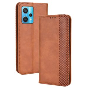For OnePlus Nord CE 2 Lite 5G/OPPO Realme 9 Pro/9 5G Magnetic Buckle Retro Crazy Horse Leather Phone Case(Brown) (OEM)