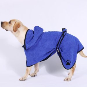 Dog Water Absorbing Towel Cat Bath Towel Bathrobes Pet Supplies S(Blue) (OEM)