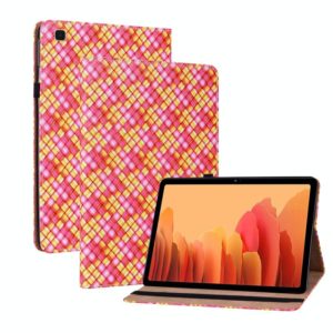 For Samsung Galaxy Tab A7 10.4 2020 Color Weave Smart Leather Tablet Case(Rose Red) (OEM)