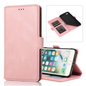 For iPhone 8 Plus / 7 Plus Retro Magnetic Closing Clasp Horizontal Flip Leather Case with Holder & Card Slots & Photo Frame & Wallet(Rose Gold) (OEM)