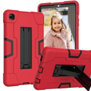 For Samsung Galaxy Tab A7 Lite T225 Contrast Color Robot Shockproof Silicone + PC Protective Case with Holder(Red + Black) (OEM)