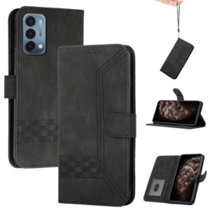 Cubic Skin Feel Flip Leather Phone Case For OnePlus Nord N200 5G(Black) (OEM)
