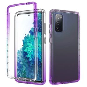 For Samsung Galaxy S20 FE Shockproof High Transparency Two-color Gradual Change PC+TPU Candy Colors Protective Case(Purple) (OEM)