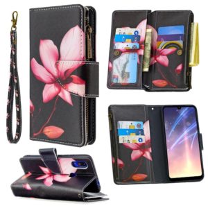 For Xiaomi Redmi 7 Colored Drawing Pattern Zipper Horizontal Flip Leather Case with Holder & Card Slots & Wallet(Lotus) (OEM)