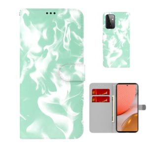 For Samsung Galaxy A72 5G / 4G Cloud Fog Pattern Horizontal Flip Leather Case with Holder & Card Slot & Wallet(Mint Green) (OEM)