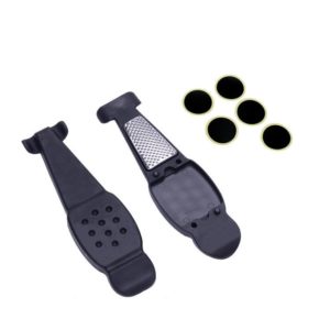 Multifunctional Bicycle Tire Changing Tool, Color: Black+5 Tire Patches (OEM)