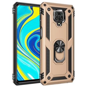 For Xiaomi Redmi Note 9 Pro Shockproof TPU + PC Protective Case with 360 Degree Rotating Holder(Gold) (OEM)