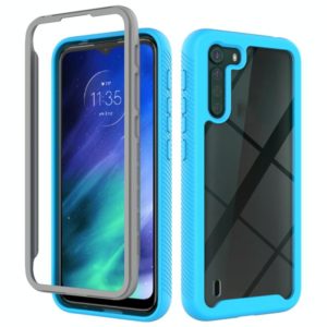 For Motorola Moto One Fusion Starry Sky Solid Color Series Shockproof PC + TPU Protective Case(Light Blue) (OEM)