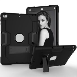 For iPad 4 / 3 / 2 Silicone + PC Protective Case with Stand(Black + Grey) (OEM)