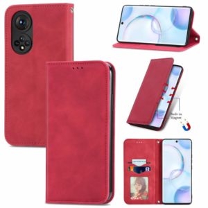 For Honor 50 Retro Skin Feel Business Magnetic Horizontal Flip Leather Case with Holder & Card Slots & Wallet & Photo Frame(Red) (OEM)