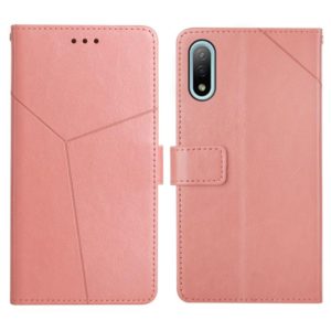 For Sony Xperia Ace II Y Stitching Horizontal Flip Leather Phone Case with Holder & Card Slots & Wallet & Photo Frame(Rose Gold) (OEM)