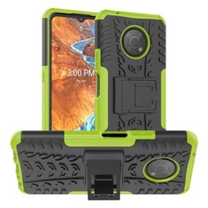 For Nokia G300 Tire Texture TPU + PC Phone Case with Holder(Green) (OEM)