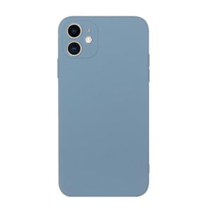 For iPhone 12 Straight Edge Solid Color TPU Shockproof Case(Lavender Grey) (OEM)