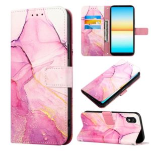 For Sony Xperia ACE III PT003 Marble Pattern Flip Leather Phone Case(Pink Purple Gold LS001) (OEM)