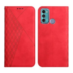 For Motorola Moto G60 /G40 Diamond Pattern Splicing Skin Feel Magnetic Horizontal Flip Leather Case with Card Slots & Holder & Wallet(Red) (OEM)