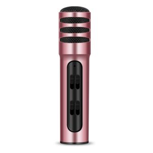 BGN-C7 Condenser Microphone Dual Mobile Phone Karaoke Live Singing Microphone Built-in Sound Card(Pink) (OEM)