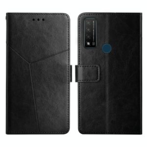 For TCL 20 R 5G Y Stitching Horizontal Flip Leather Phone Case(Black) (OEM)