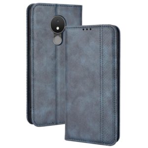 For Nokia C21 Magnetic Buckle Retro Crazy Horse Leather Phone Case(Blue) (OEM)
