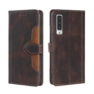 For Fujitsu Arrows NX9 F-52A Skin Feel Straw Hat Magnetic Buckle Leather Phone Case(Brown) (OEM)