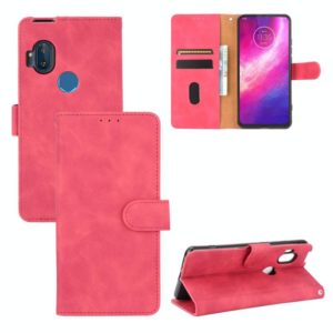 For Motorola Moto One Hyper Solid Color Skin Feel Magnetic Buckle Horizontal Flip Calf Texture PU Leather Case with Holder & Card Slots & Wallet(Rose Red) (OEM)