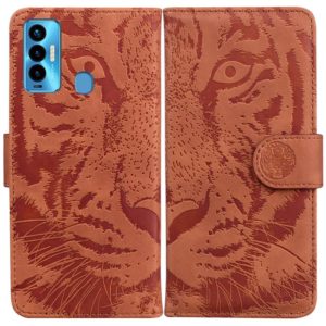 For Tecno Camon 18i Tiger Embossing Pattern Horizontal Flip Leather Phone Case(Brown) (OEM)