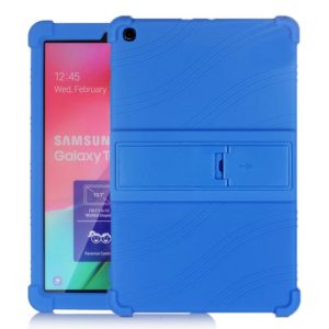For Galaxy Tab A 10.1 (2019) T510 Tablet PC Silicone Protective Case with Invisible Bracket(Dark Blue) (OEM)