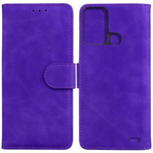 For ZTE Blade A52 Skin Feel Pure Color Flip Leather Phone Case(Purple) (OEM)