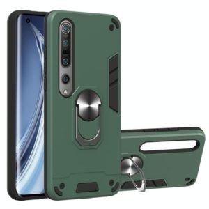 For Xiaomi Mi 10 5G / Mi 10 Pro 5G 2 in 1 Armour Series PC + TPU Protective Case with Ring Holder(Dark Green) (OEM)
