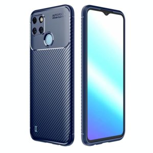 For OPPO Realme C21Y Carbon Fiber Texture TPU Phone Case(Blue) (OEM)