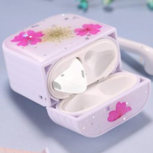 For AirPods 1 / 2 Beautiful Ladies Flowers Pattern Wireless Earphone Protective Case(Rose Red) (OEM)