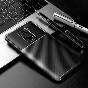 For Xiaomi Redmi Note9 Carbon Fiber Texture Shockproof TPU Case(Black) (OEM)