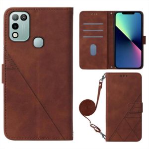 For Infinix Hot 11 Play Crossbody 3D Embossed Flip Leather Phone Case(Brown) (OEM)