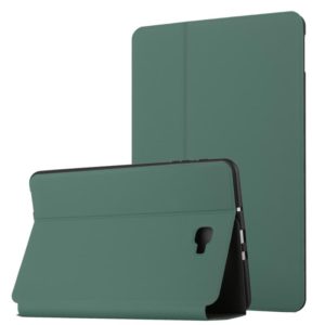 For Samsung Galaxy Tab A 10.1 T580/T585C Dual-Folding Horizontal Flip Tablet Leather Case with Holder (Dark Green) (OEM)