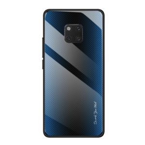 For Huawei Mate 20 Pro Texture Gradient Glass Protective Case(Blue) (OEM)