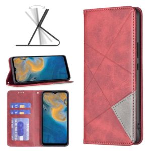 For ZTE Blade A51 Prismatic Invisible Magnetic Leather Phone Case(Red) (OEM)