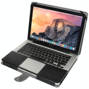 Notebook Leather Case with Snap Fastener for 15.4 inch MacBook Pro(Black) (OEM)