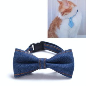 Pet Cowboy Bow Tie Collar Cats Dogs Adjustable Tie Collars Pet Accessories Supplies, Size:S 16-32cm, Style:Small Bowknot(Dark Blue) (OEM)